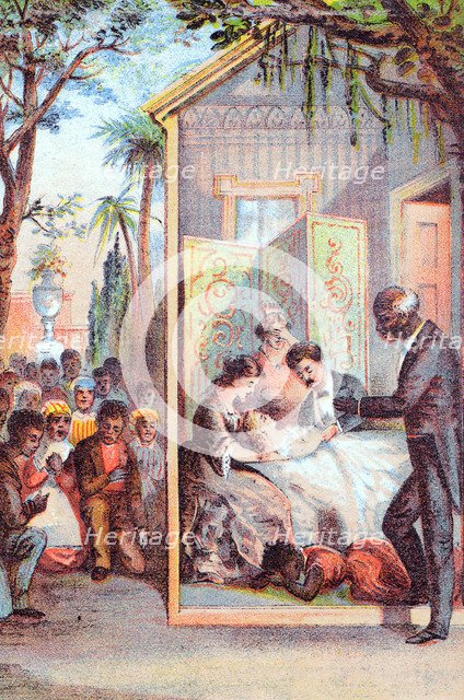 Scene from Harriet Beecher Stowe's Uncle Tom's Cabin, c1870. Artist: Unknown