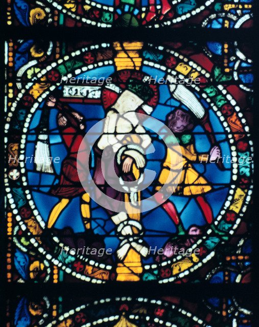 The Flagellation, stained glass, Chartres Cathedral, France, 1194-1260. Artist: Unknown