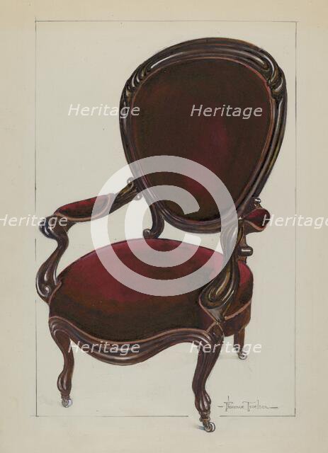 Queen Anne Chair, c. 1937. Creator: Florence Truelson.