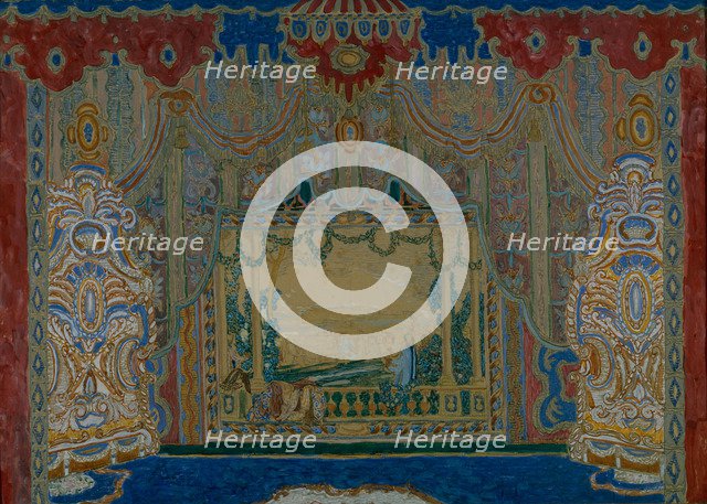 Stage design for the theatre play Don Juan by Moliére, 1910. Artist: Golovin, Alexander Yakovlevich (1863-1930)