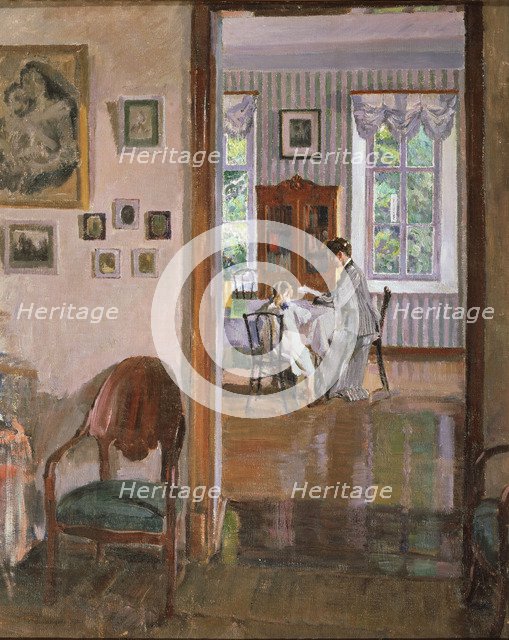 In a house, 1910. Artist: Vinogradov, Sergei Arsenyevich (1869-1938)