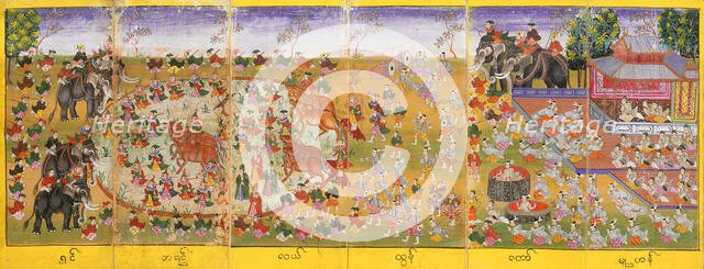 Manuscript with Festival Scenes (image 2 of 2), c1860. Creator: Unknown.