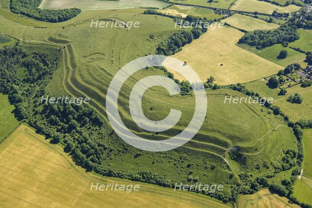 Hambledon Hill, an Iron Age multivallate hillfort earthwork, Child Okeford, Dorset, 2022. Creator: Damian Grady.