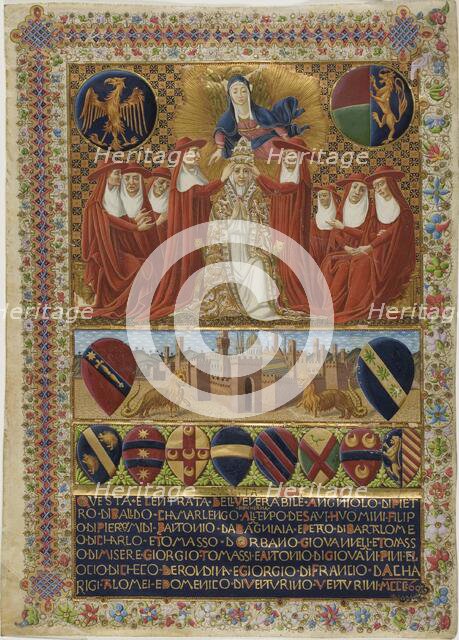 Pope Pius II, frontispiece to a Constitution of the Sienese Church of the Year 1464. Creator: Unknown.