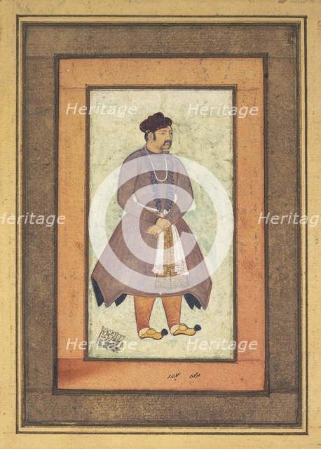 Portrait of Akbar the Great (1542-1605), Mughal Emperor, second half of the 16th century. Creator: Manohar (End of 16th cen.).