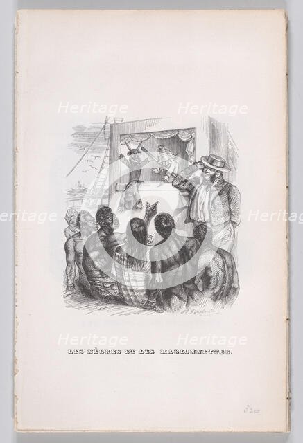 The Negroes and the Puppets from The Complete Works of Béranger, 1836. Creator: Jean Ignace Isidore Gerard.