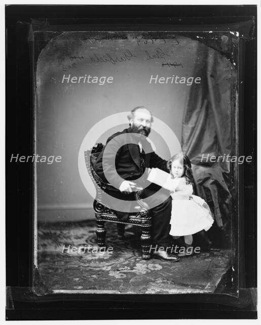 President James A. Garfield and daughter, between 1865 and 1880. Creator: Unknown.