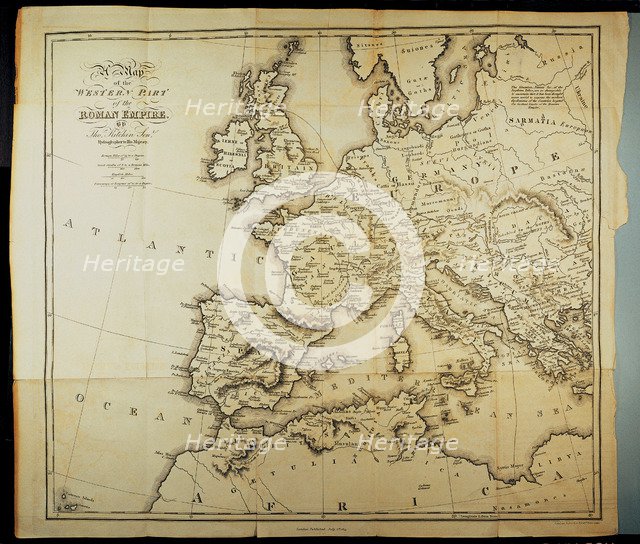 Map of the Roman provinces in times of Hadrian, printed in London in 1815.