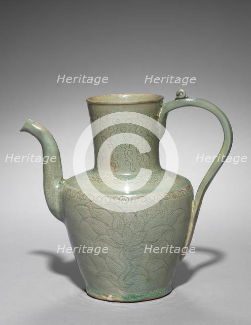 Wine Pot with Incised Lotus Design, 918-1392. Creator: Unknown.
