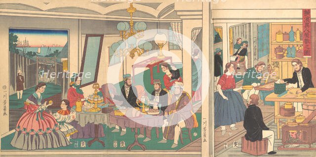 A Foreign Residence in Yokohama, 1st month, 1861. Creator: Yoshikazu.