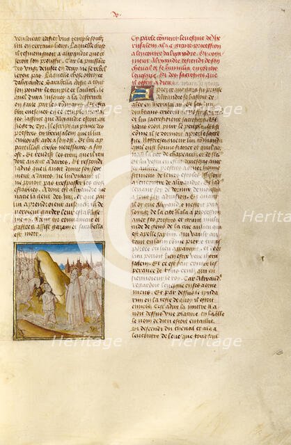 Alexander the Great with his Army before Jerusalem; Miroir Historial, about 1475. Creator: Unknown.