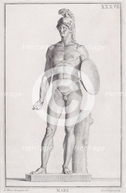 Statue of Mars, 1734. Creators: Carlo Gregori, Giovanni Domenico Campiglia.