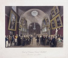 Guildhall Council Chamber, London, c1840. Artist: Harlen Melville