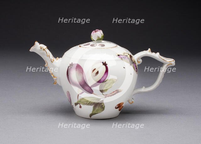 Teapot, Meissen, 1745/50. Creator: Meissen Porcelain.
