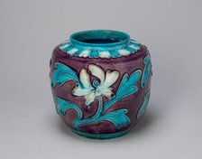 Jar with Peonies and lid, Ming dynasty (1368-1644), 16th century. Creator: Unknown.