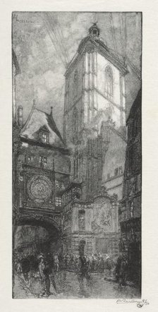 Rouen Illustré: La Gros Horloge, 1888. Creator: Auguste Louis Lepère (French, 1849-1918).