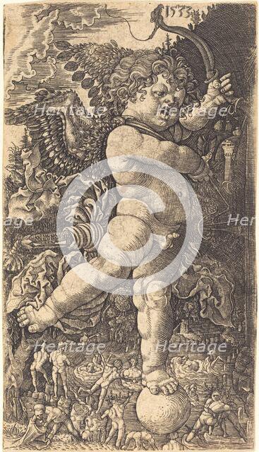 Cupid Balancing on a Globe, 1533. Creator: Master H.L..
