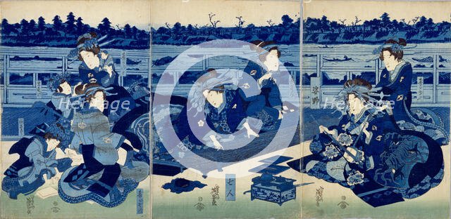 Karitaku no yujo, 1835. Creator: Eisen, Keisai (1790-1848).
