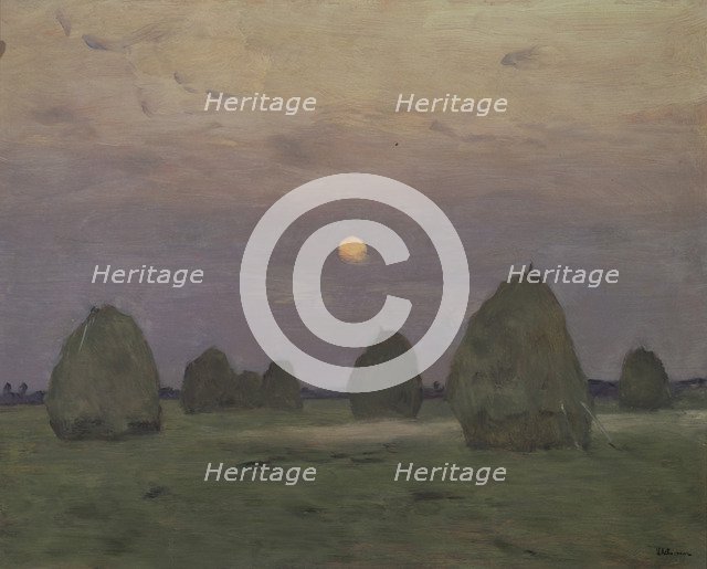 Twilight. The haystacks, 1899. Artist: Levitan, Isaak Ilyich (1860-1900)