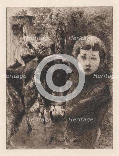 Robert Besnard and His Donkey (Robert Besnard et son âne), 1888. Creator: Albert Besnard (French, 1849-1934).