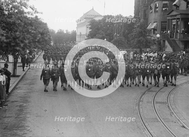 American University Training Camp - Unit From Training Camp Marching Through City, 1917. Creator: Harris & Ewing.