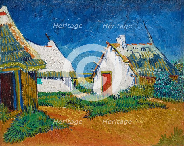 Cabanes blanches aux Saintes-Maries (Three white cottages in Saintes-Maries), 1888.