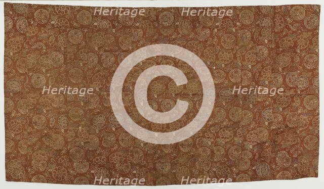 Brocade, silk. A Buddhist monk's robe, patched; kesa ??, Edo period, 1615-1868. Creator: Unknown.