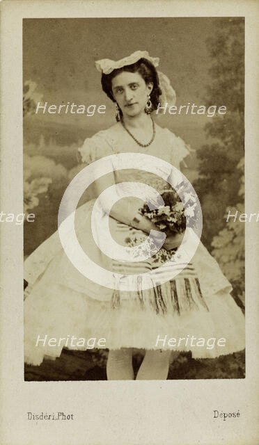 Portrait of the ballet dancer Marfa Muravyeva (1838-1879), 1863. Creator: Disdéri, André Adolphe-Eugène (1819-1889).