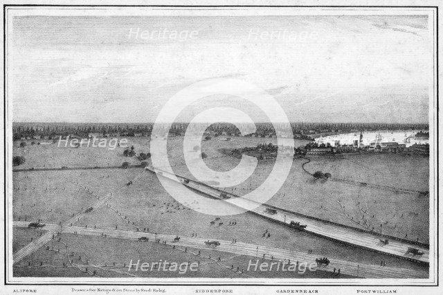 Panorama of Calcutta, India, c1840s. Artist: Frederick Fiebig