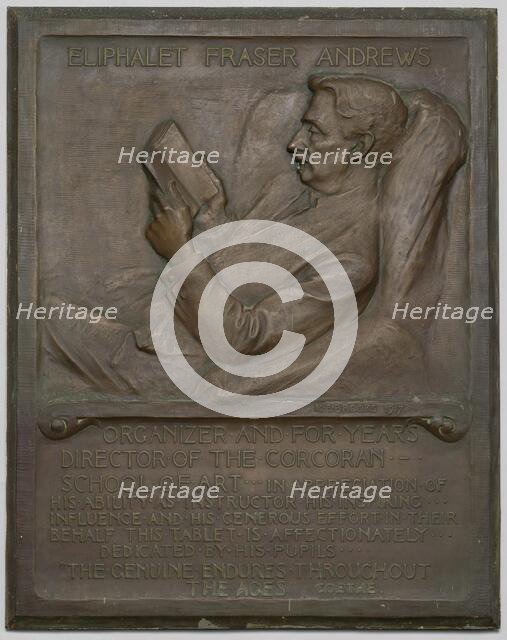 Memorial Tablet to the Late E. F. Andrews, 1917. Creator: Richard Edwin Brooks.