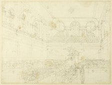 Study for Foundling Hospital, the Chapel, from Microcosm of London, c. 1808. Creator: Augustus Charles Pugin.