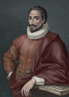 Miguel de Cervantes (1547-1616), Spanish writer. Creator: Unknown.