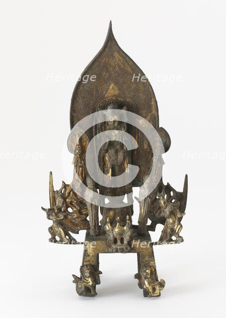 Standing Bodhisattva with attendants, Sui dynasty, 596. Creator: Unknown.