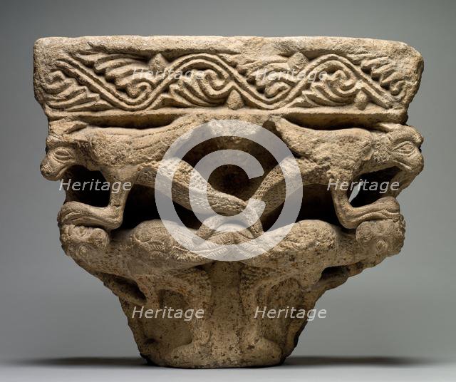 Capital with Dragons, 1200s. Creator: Unknown.