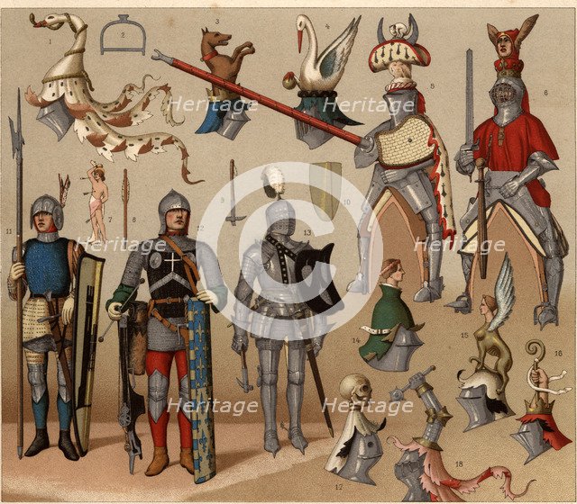 Armors, helmets and war and jousts weapons.