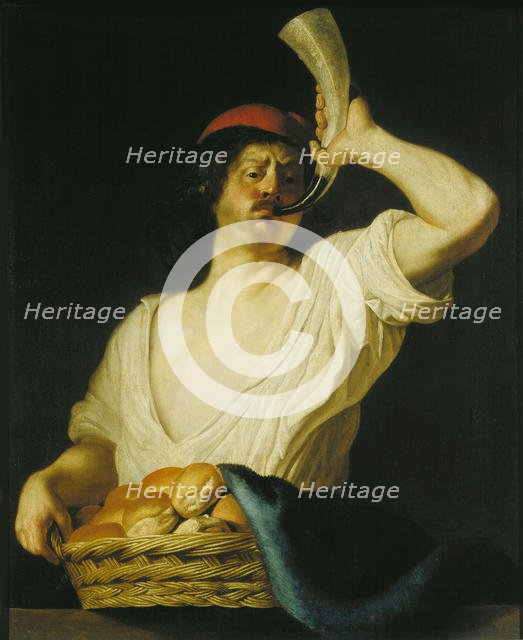 A Baker Blowing his Horn, 1650. Creator: Couwenbergh, Christiaen van (1604-1667).