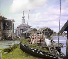 Fishing settlement, 1915. Creator: Sergey Mikhaylovich Prokudin-Gorsky.