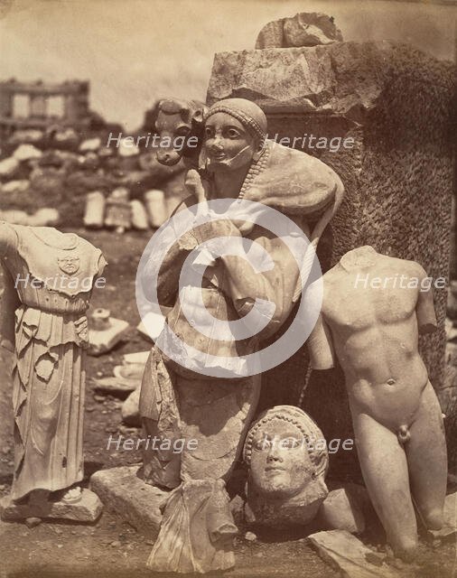 The Calf-Bearer and the Kritios Boy Shortly After Exhumation on the Acropolis; Danse..., ca. 1865. Creator: Unknown.