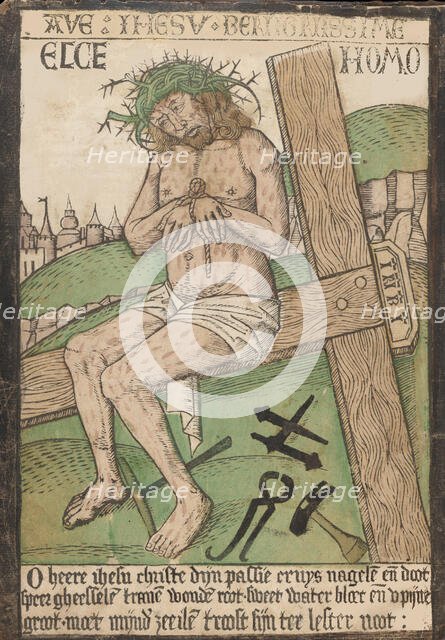 Album with Twelve Engravings of The Passion, a Woodcut of Christ as the Man o..., late 15th century. Creator: Israhel van Meckenem.