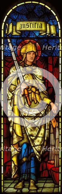 Justitia (Justice), 1894-1895. Creators: Sir Edward Coley Burne-Jones, Morris & Co.