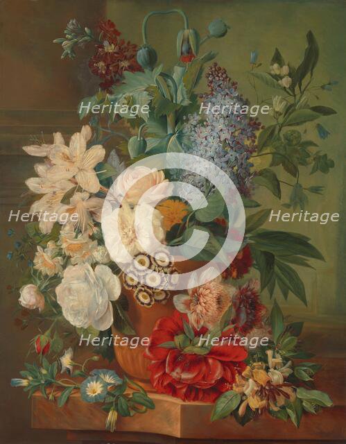 Flowers in a Terra Cotta Vase, 1810-1824. Creator: Albertus Jonas Brandt.