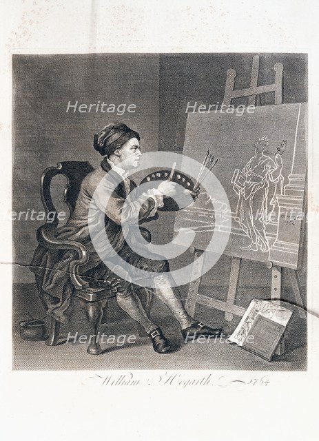 Hogarth painting the muse of comedy, 1764. Artist: William Hogarth
