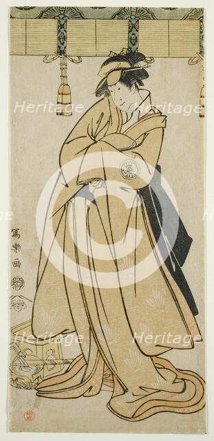 The actor Segawa Tomisaburo II as Prince Korehito in the guise of the maid Wakakusa..., 1794. Creator: Tôshûsai Sharaku.