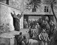 Micah the Moreshite prophet preaching to the Israelites, 1865-1866. Artist: Gustave Doré