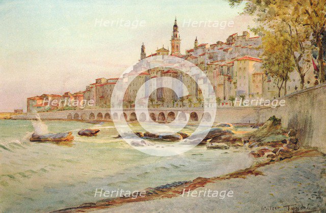 'Mentone, from Garavan', c1910, (1912). Artist: Walter Frederick Roofe Tyndale.