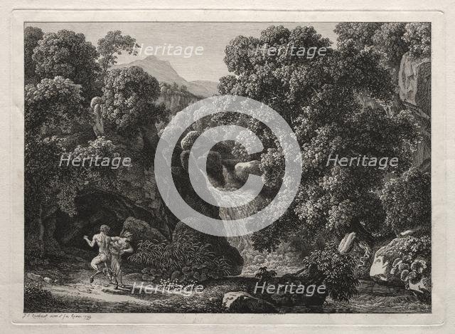 Heroic Landscape: The Satyr and the Nymph, 1799. Creator: Johann Christian Reinhart (German, 1761-1847).
