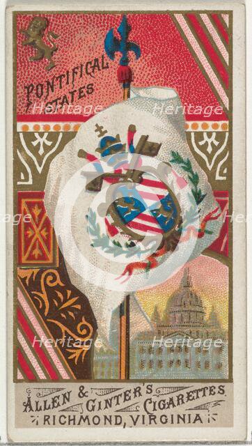 Pontifical States, from Flags of All Nations, Series 1 (N9) for Allen & Ginter Cigarettes ..., 1887. Creator: Allen & Ginter.