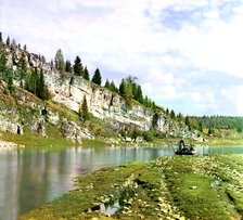 Slizkoi Rock, Chusovaya River, 1912. Creator: Sergey Mikhaylovich Prokudin-Gorsky.