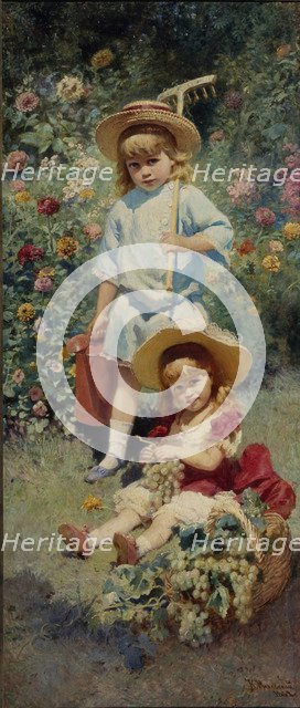 Portrait of the Artist's Children, 1882. Artist: Makovsky, Konstantin Yegorovich (1839-1915)