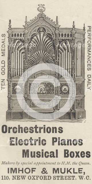 Imhof & Mukle Orchestrions, 1893. Artist: Unknown